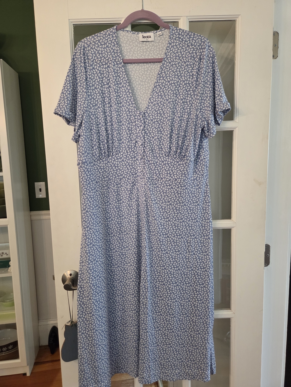 Leota Light Blue Bird Midi Dress - Size 1X - Picture 4 of 10